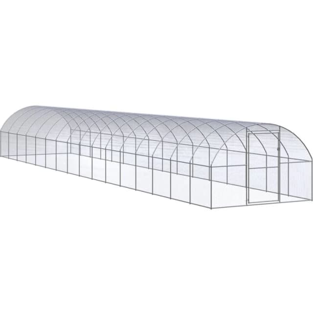 VIDAXL Outdoor Chicken Coop 3x16x2 m Galvanised Steel Vidaxl 8720286844922