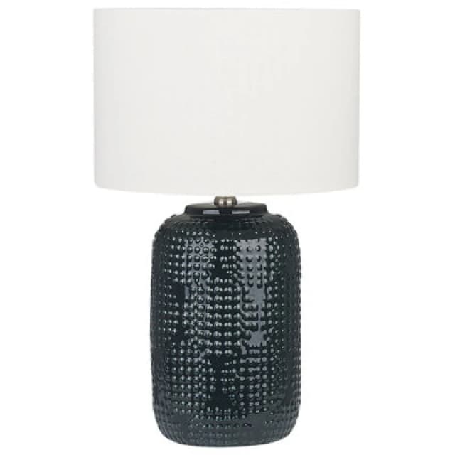 Beliani Table Lamp Mussel Ceramic Dark Blue