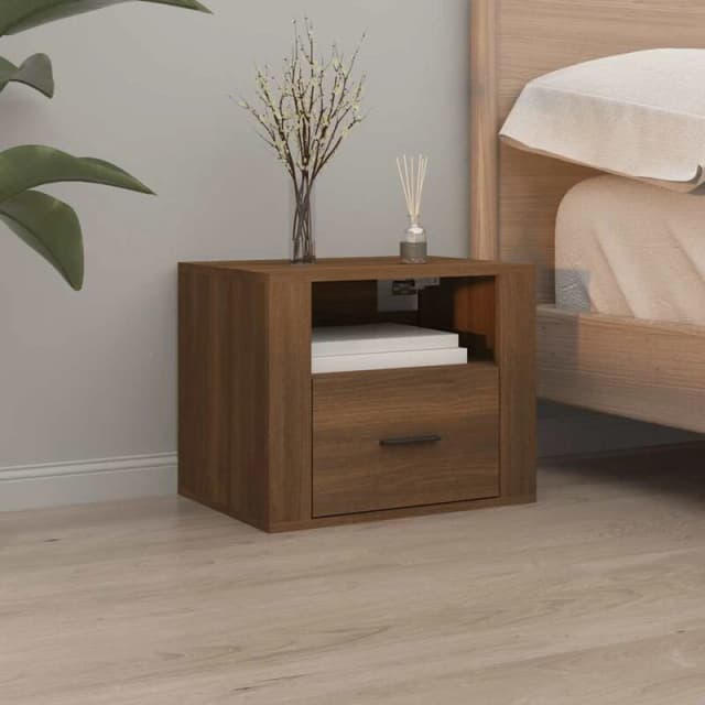 Vidaxl Wall-mounted Bedside Cabinet Brown Oak 50X36X40 Cm, Brown 816894