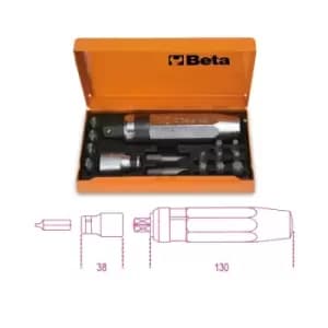 Beta Tools 1295/C14 16pc Impact Screwdriver + 14 Insert Bits + Socket Holder Set