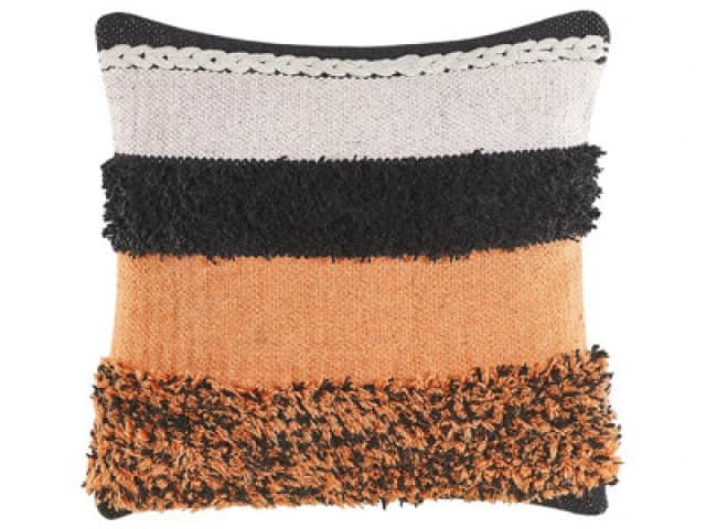 Beliani Throw Cushion Mihalgazi Cotton 45 X 45cm Multicolour Striped