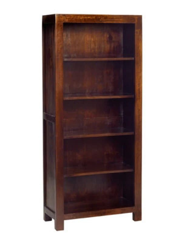 Buttercup Farm Toko Dark Mango Large Open Bookcase - Solid Mango Wood - L34 X W75 X H175 Cm