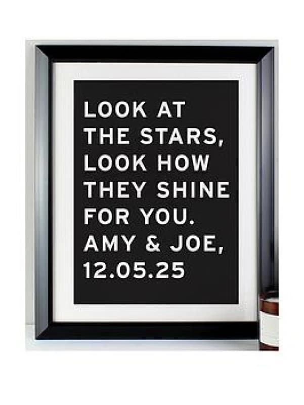 Personalised Typography Framed Print Black