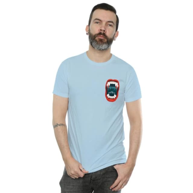 The Lost Boys The Lost Boys Men Teeth Pocket T-Shirt in Baby Blue Size: Small Baby Blue S Male 5059934777651