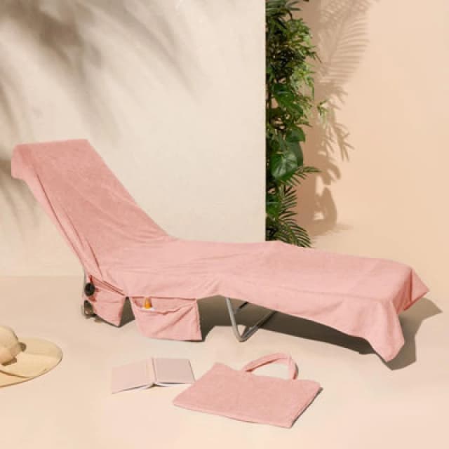 OHS OHS Beach Towel Bag Microfiber Quick Dry Absorbent Bath Large Travel Spa in Light Pink Light Pink One Size Unisex 5027434196616