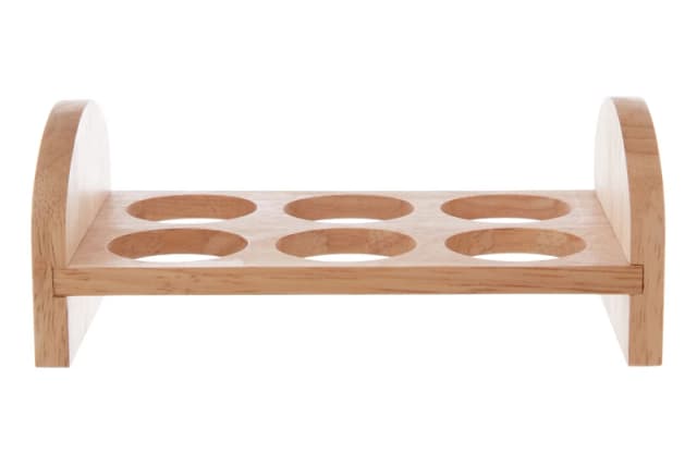 Premier Housewares Nash 6 Hole Rubberwood Egg Rack Natural
