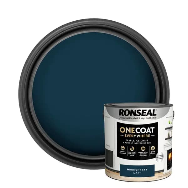 Ronseal One Coat Everywhere Multi Surface Matt Paint Midnight Sky - 2.5L Blue
