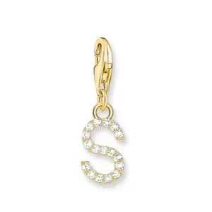 THOMAS SABO Gold Plated Zirconia Letter S Charm
