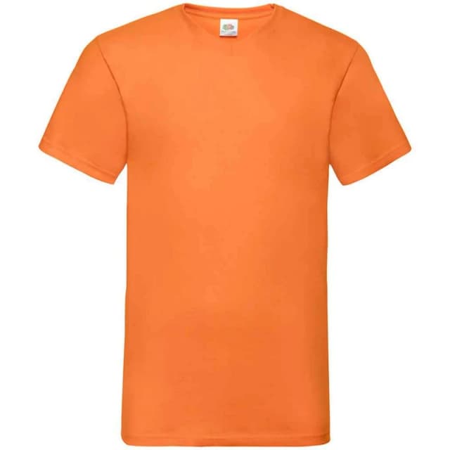 Fruit Of The Loom Fruit of the Loom Men Value V Neck T-Shirt in Orange Size: Small Orange S Male 5063527305251