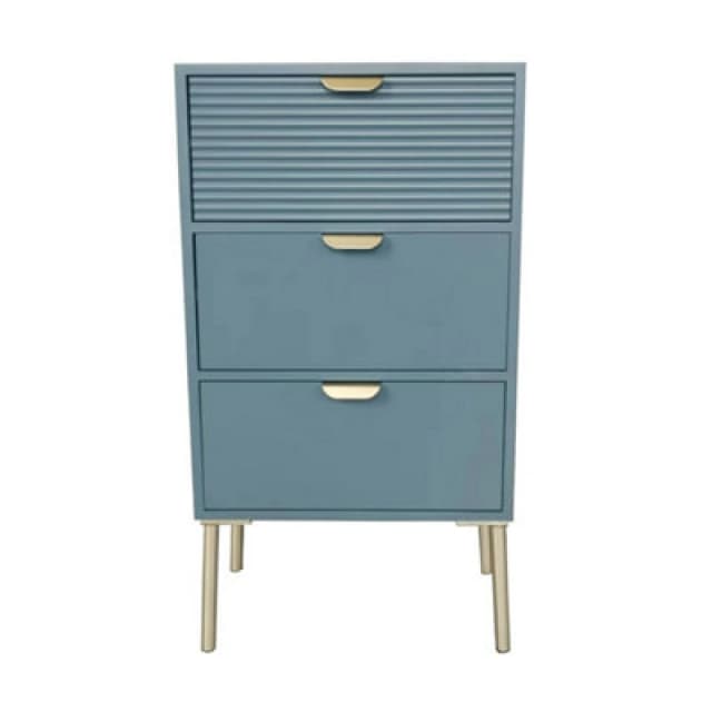 MSL 75cm Blue Wooden 3 Drawer Chest Of Drawer 9150