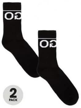 Hugo Boss 2 Pack Logo Sports Socks Black Size 39-42