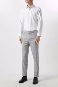 Slim Fit Grey Textured Check Suit Trousers