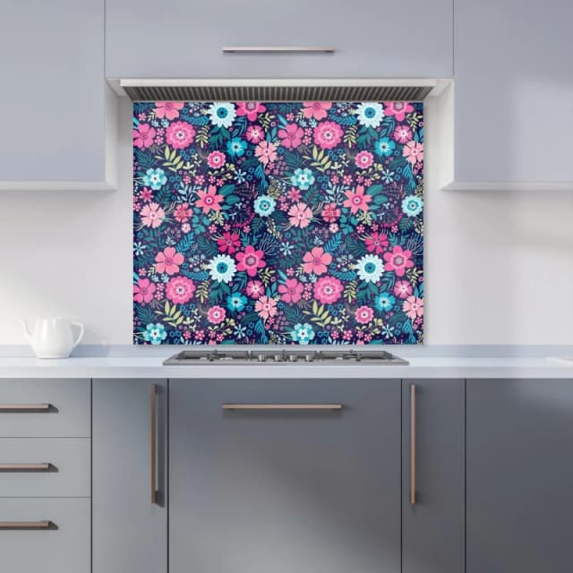 Warren Reed - Designer Watermelon Pattern Kitchen Splashback in Blue Size: 900mm x 650mm Blue Unisex 900mm x 650mm