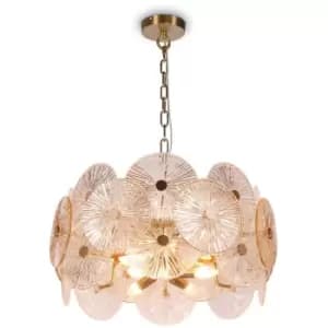Maytoni Aster Modern Pendant Ceiling Light Gold, Glass Shade