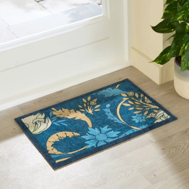 Artsy Mats William Morris Blue Indoor Washable Doormat 60X40Cm, Blue IND6040-WMBlue