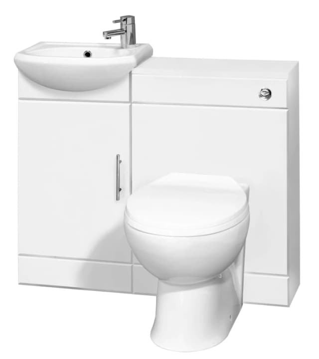 Balterley Cloakroom Cabinet Basin WC Unit Cistern Toilet Pan Soft Close Seat White