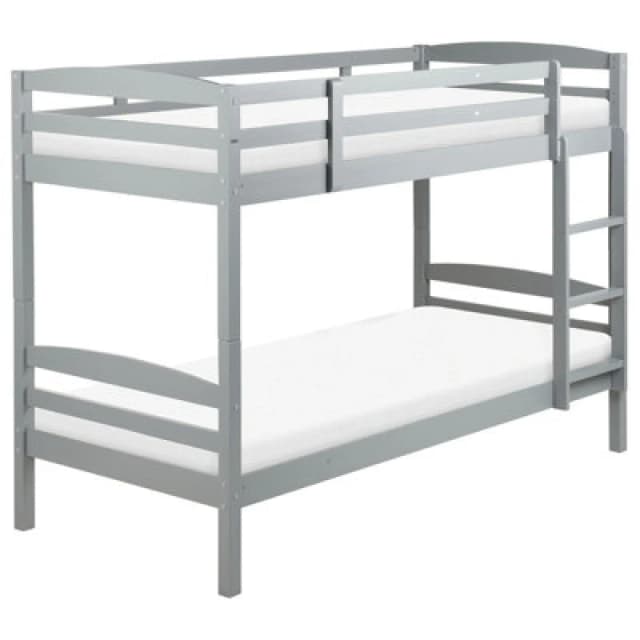 Beliani Bunk Bed Pine Wood Regat 90 X 200 Cm (Eu Single) Grey