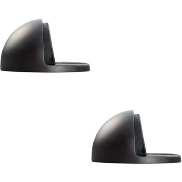 Loops 2x Floor mounted Oval Doorstop 44 x 22mm Matt Bronze Half Moon Stopper Multi