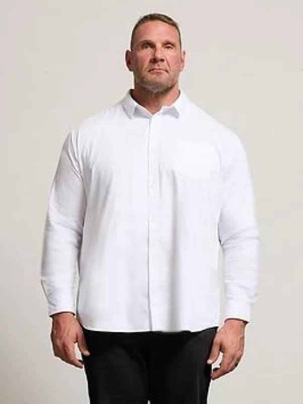 BadRhino BadRhino Men Stretch Long Sleeve Shirt in White Size: 7-8X-Large White 7-8XL Male 5063589758668