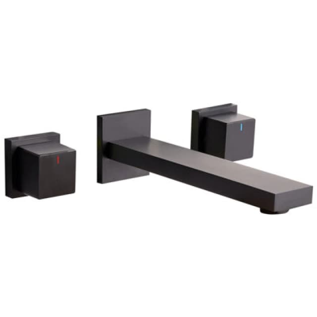 Beliani Wall Mounted Basin Mixer Tap Pailon Brass Black