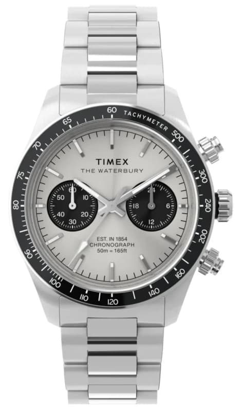Timex TW2Y19200 Waterbury Heritage Chronograph (39mm) Silver Watch