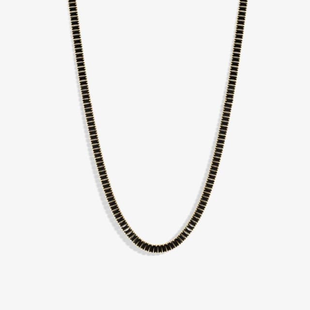 Inicio Gold Plated Jet Baguette Stone Tennis Necklace Jewellery Sets One Size Gold 40439510000
