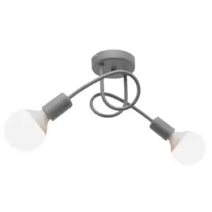 Oxford Multi Arm Semi Flush Ceiling Light Grey 38cm