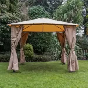 Katie Blake Eden 2.5m x 2.5m Gazebo With Curtains - Taupe
