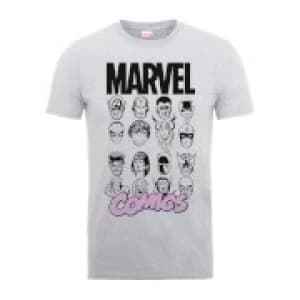 Marvel Comics Multi-Faces Mens Grey T-Shirt - L
