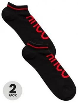 Hugo Boss 2 Pack Trainer Liner Socks Black Size 39-42