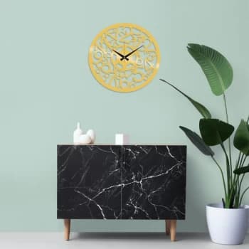 Metal Wall Clock 17 - Gold Gold Decorative Metal Wall Clock
