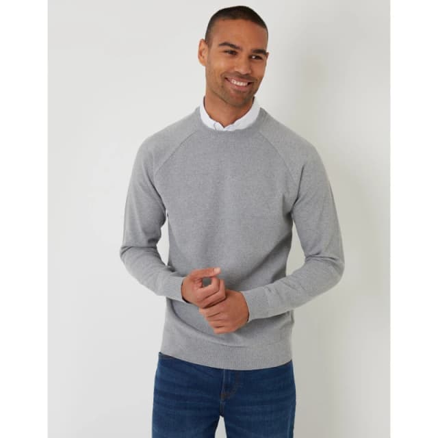 Threadbare Threadbare Men Mock Shirt Raglan Knitted Jumper in Grey Size: Small Grey S Male 7625915188235
