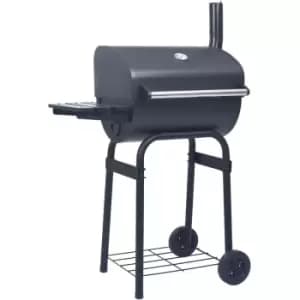 Charcoal bbq Grill Smoker with Bottom Shelf Black Vidaxl Black