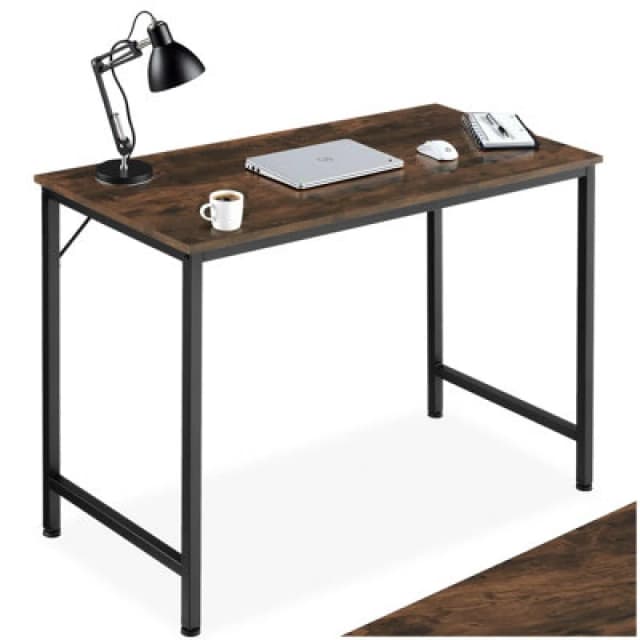 Tectake Desk Jenkins - Computer, Writing, Study Table 100 Cm - Industrial Wood Dark, Rustic