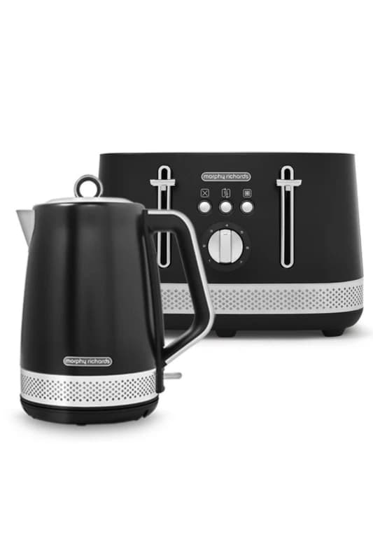 Morphy Richards Illumination Kettle and Toaster Set in Black One Size Unisex 5056765430199