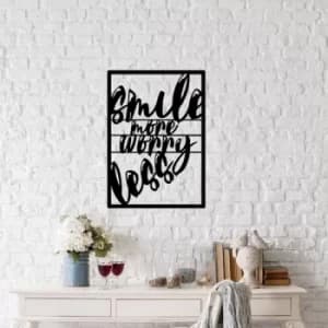 Smile More Black Decorative Metal Wall Accessory