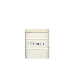 KitchenCraft Living Nostalgia Metal Kitchen Utensil Holder, 15 x 16cm - Antique Cream