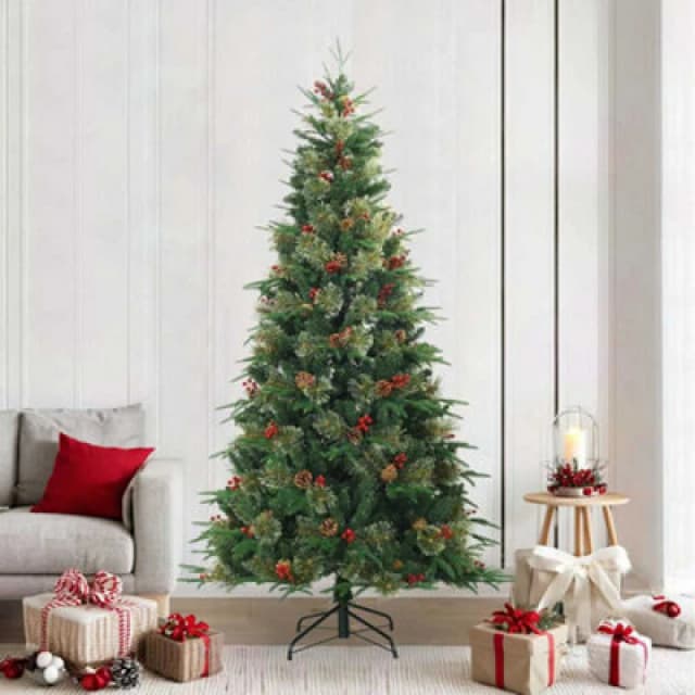 Vidaxl Artificial Hinged Christmas Tree Green 240 Cm Pvc, Pe And Steel