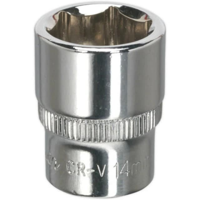Loops 14mm Forged Steel Drive Socket - 1/4" Square Drive - Polished Chrome Vanadium Metallics