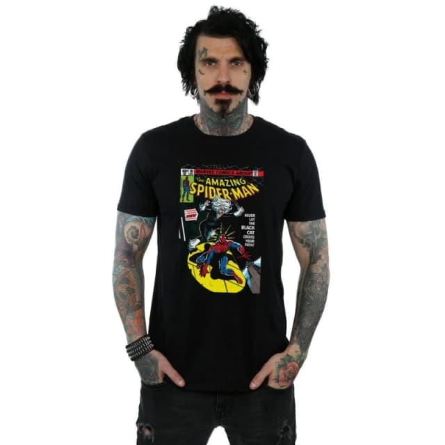 Marvel Marvel Men Spider-Man Black Cat Cover T-Shirt Size: Small Black S Male 5057972385920