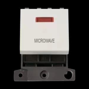 Click Scolmore MiniGrid 20A Double-Pole Ingot & Neon Microwave Switch White - MD023PW-MW