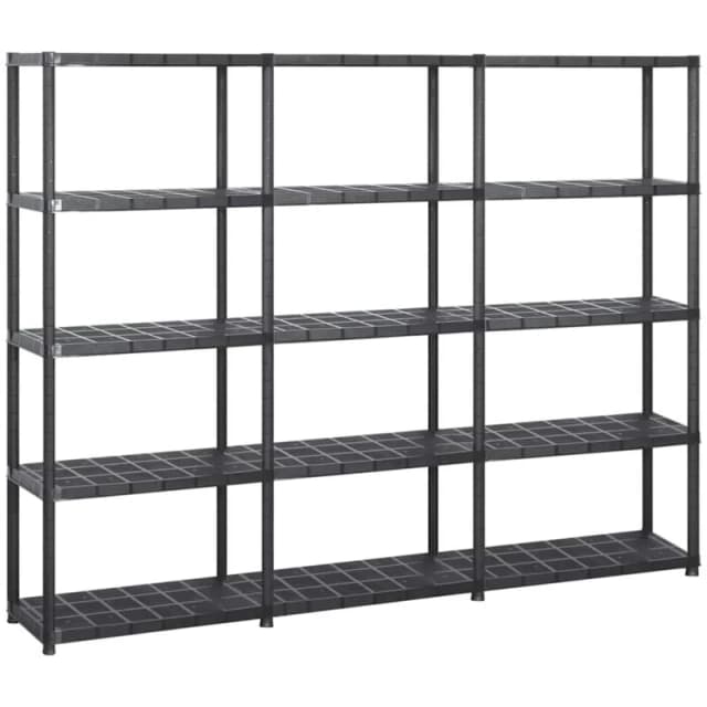 VIDAXL Vidaxl - Storage Shelf 5-Tier Black 213x38x170cm Plastic 8720286289204