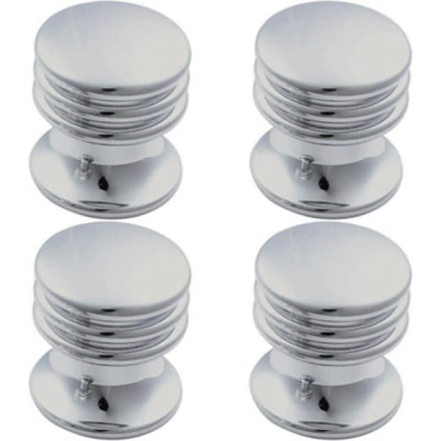 Loops 4x One Piece Textured Cupboard Door Knob 15.5mm Diameter Polished Chrome Multi unisex