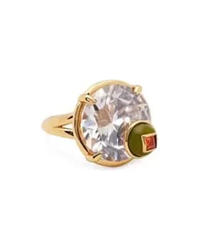 kate spade new york Shaken Or Stirred Cubic Zirconia Martini Cocktail Ring in Gold Tone