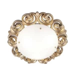 Lantana Flush Ceiling Lamp Pearl Gold, 3 Light, E14