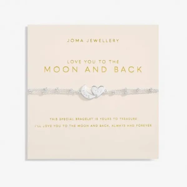 Love You To the Moon Back Silver Plated 18cm + 3cm Bracelet 6730