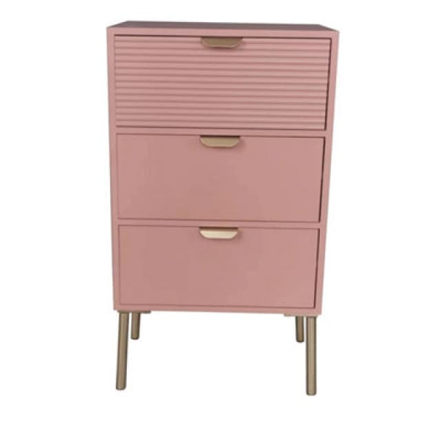 MSL 75cm Pink Wooden 3 Drawer Chest Of Drawer 9150