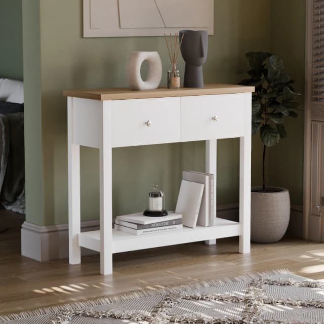 Lassic Vida Designs Arlington 2 Drawer Console Table White unisex 2 Drawer