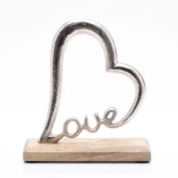 Wood & Metal Ornament - Love