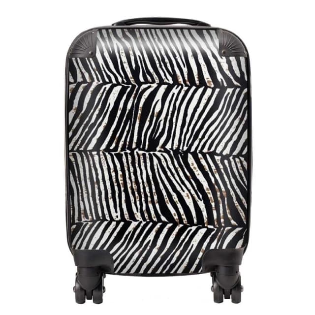Warren Reed - Designer Zebra Pattern Suitcase in Black Size: Small Black Unisex Small